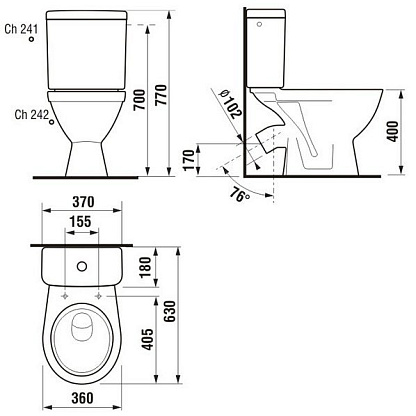 JIKA LYRA PLUS комб.унитаз, нижний подвод воды (2638.4.000.242.1)
