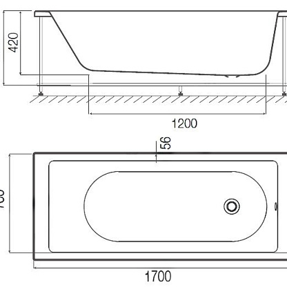Акриловая ванна Am.Pm Sense 170х70 W75A-170-070W-A