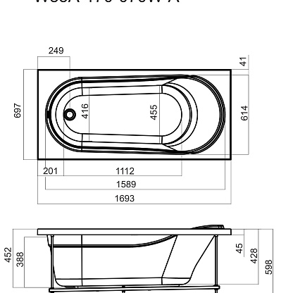 Акриловая ванна Am.Pm Joy 170x70 W85A-170-070W-A