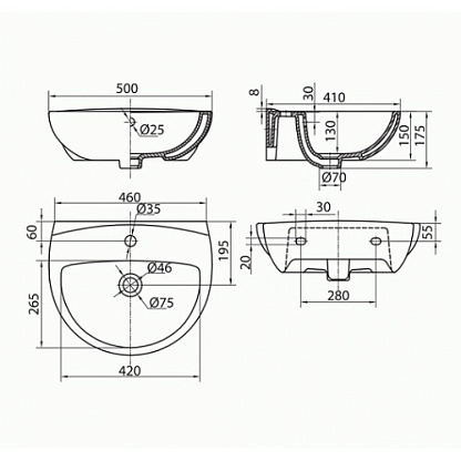 Kolo FREJA  L71150000 Умывальник 500х410