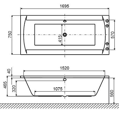 Excellent CROWN 170 акриловая ванна 1700x750 WAEX.CRO17WH