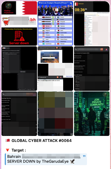 Figure 4. Garuda Eye group's post about the DDoS attack on the Bahraini government