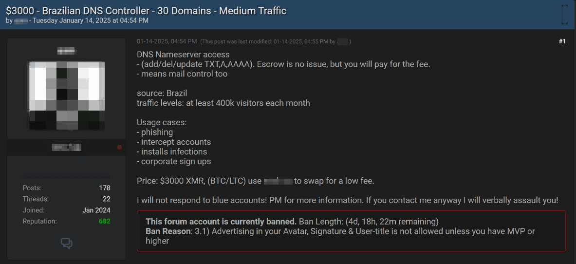 Figure 15. Ad selling DNS access to an industrial controller