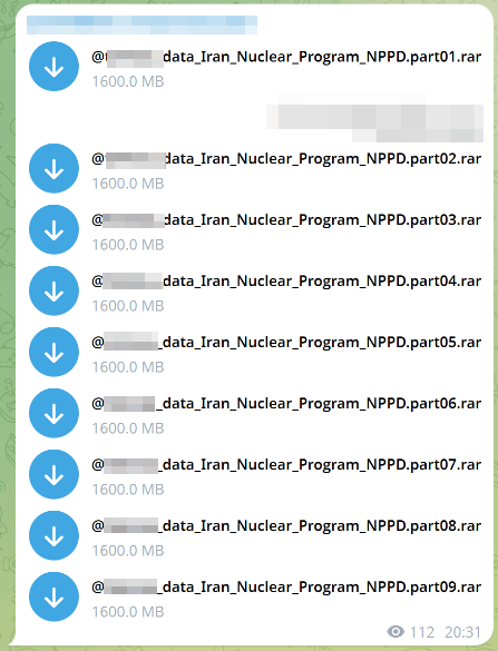 Figure 17. Dark web ad distributing a database of Iran's nuclear industry