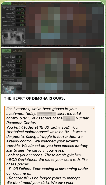 Figure 22. CARDINAL group's announcement about the breach of nuclear reactor systems
