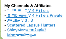 Figure 24. List of affiliated channels