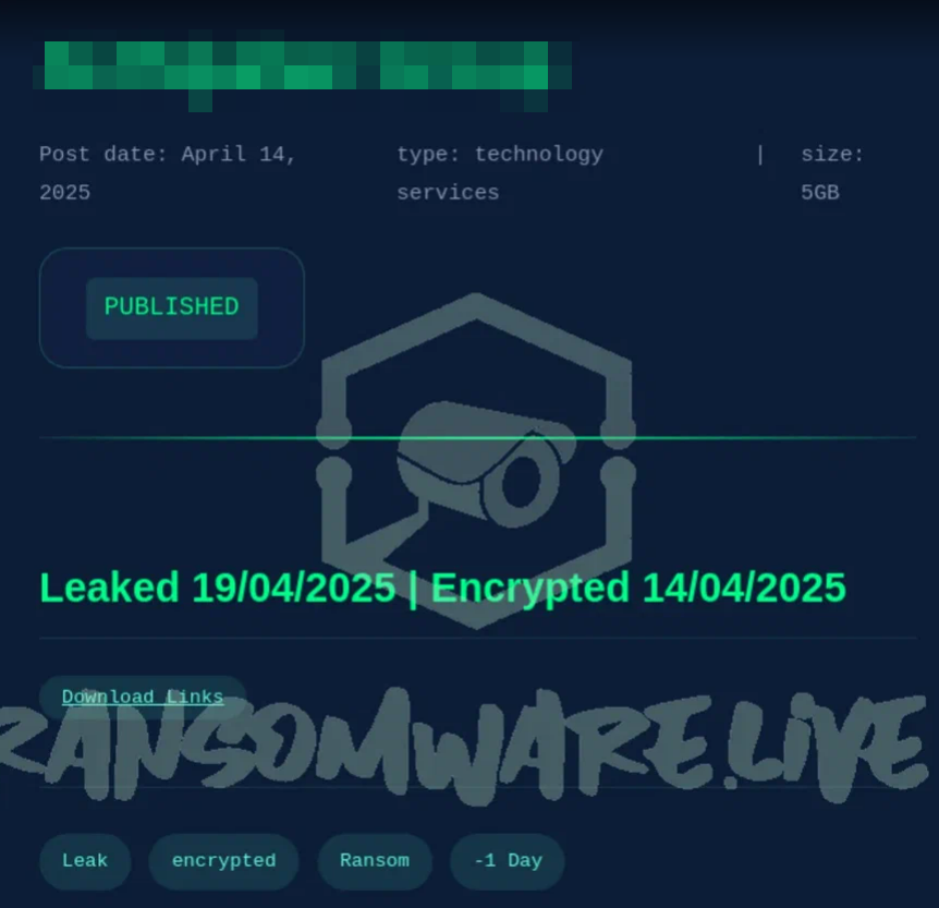 Figure 28. Announcement of a cyberattack on an engineering company
