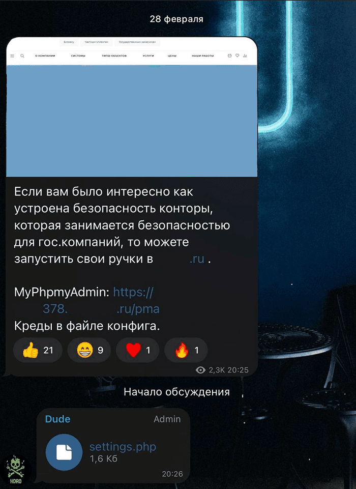 Рис. 29. Диалог в Telegram о найденных уязвимостях