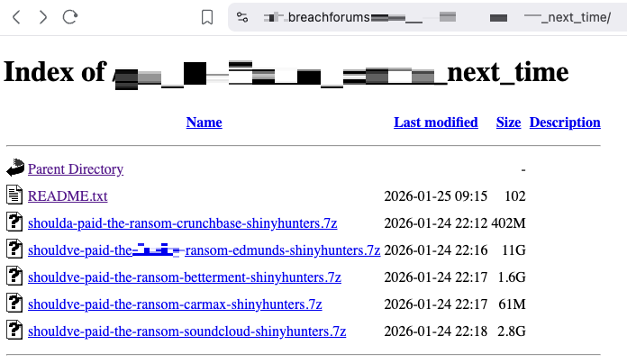 Figure 33. Database publication on a BreachForums subdomain