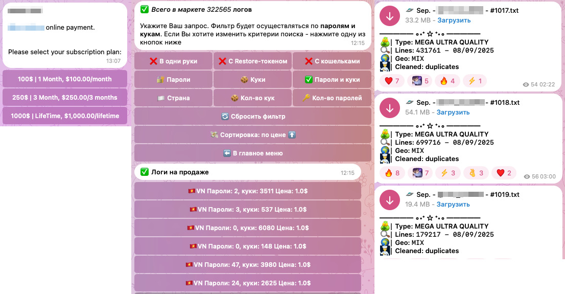 Figure 34. Stealer log marketplace