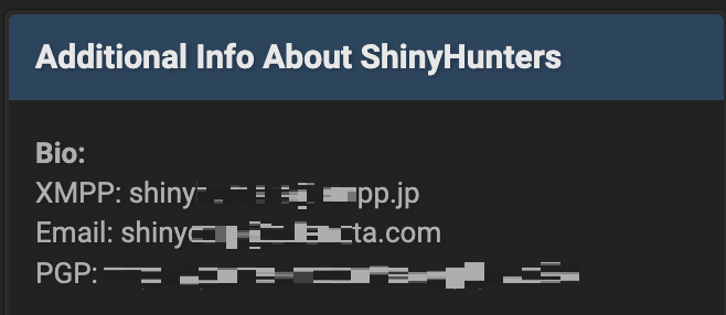 Figure 43. ShinyHunters contact details listed on a forum