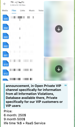Figure 45. Post advertising the sale of access to the private Babuk channel