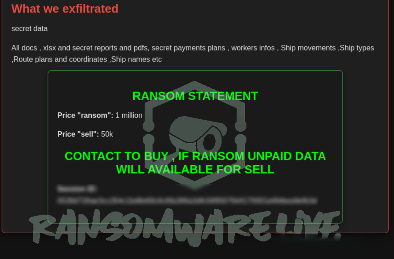 Figure 8. A dark web listing selling access to the stolen information