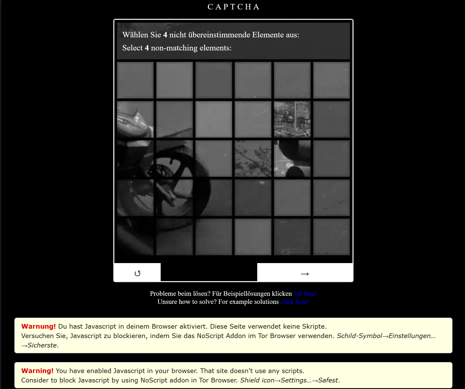 Figure 10. Example of a CAPTCHA on a dark web forum