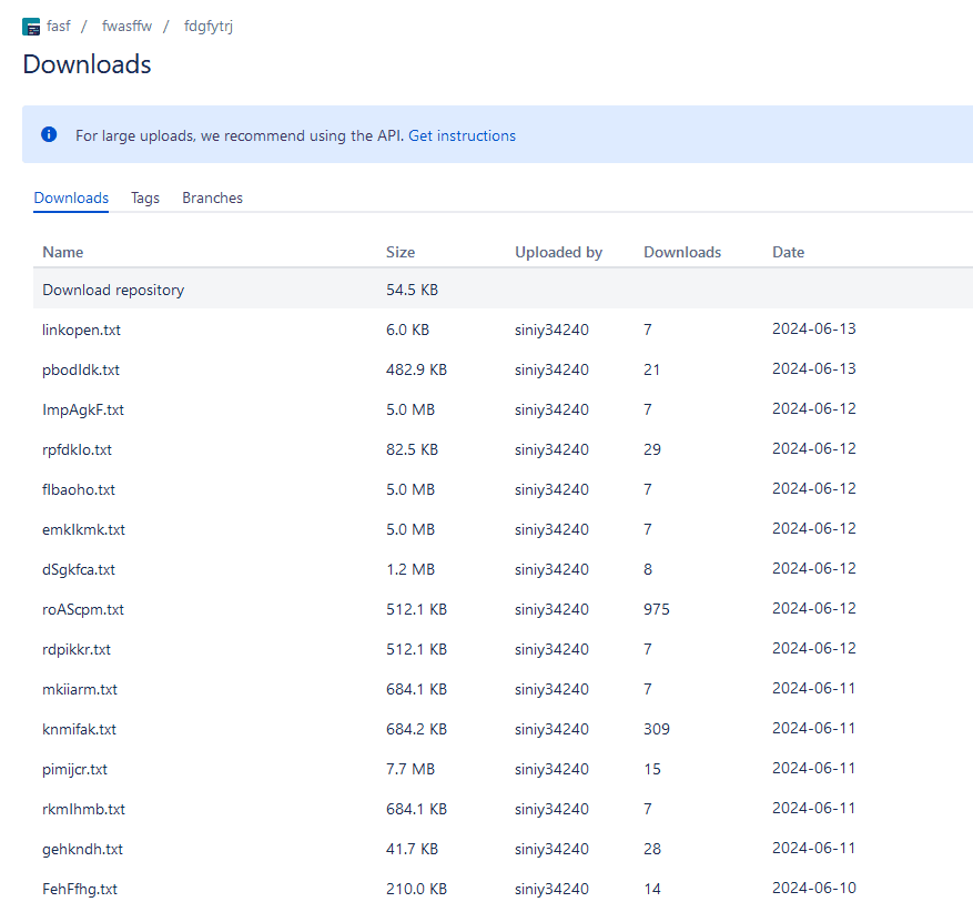 Рисунок 6 — Файлы из репозитория bitbucket.org/fasf24124