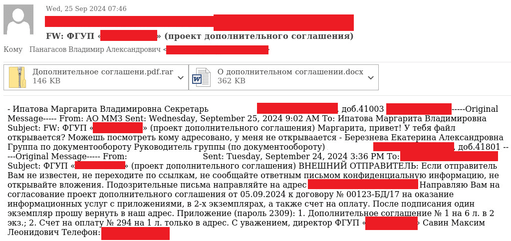 Рисунок 7 — Пример вредоносного письма