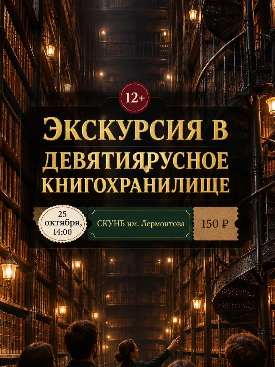 Экскурсия в девятиярусное книгохранилище Лермонтовки