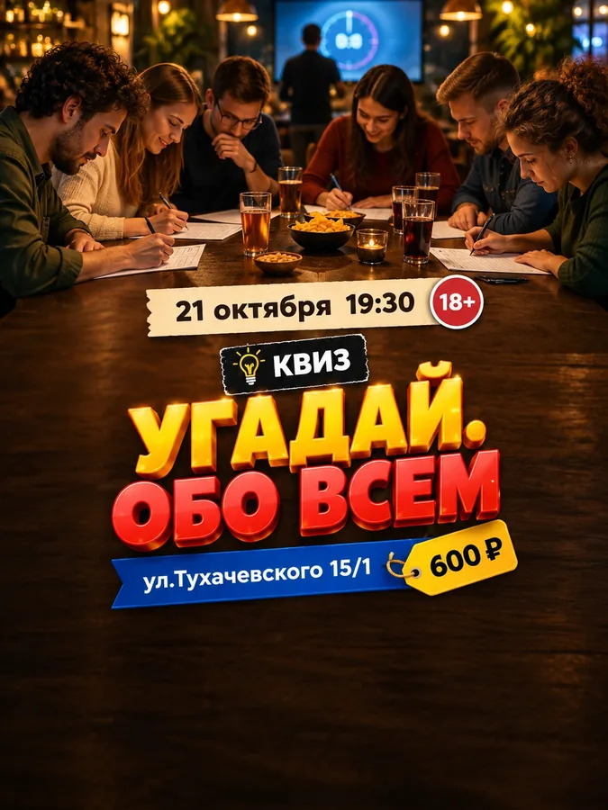 Квиз «Угадай. Обо всем» — 100 вопросов
