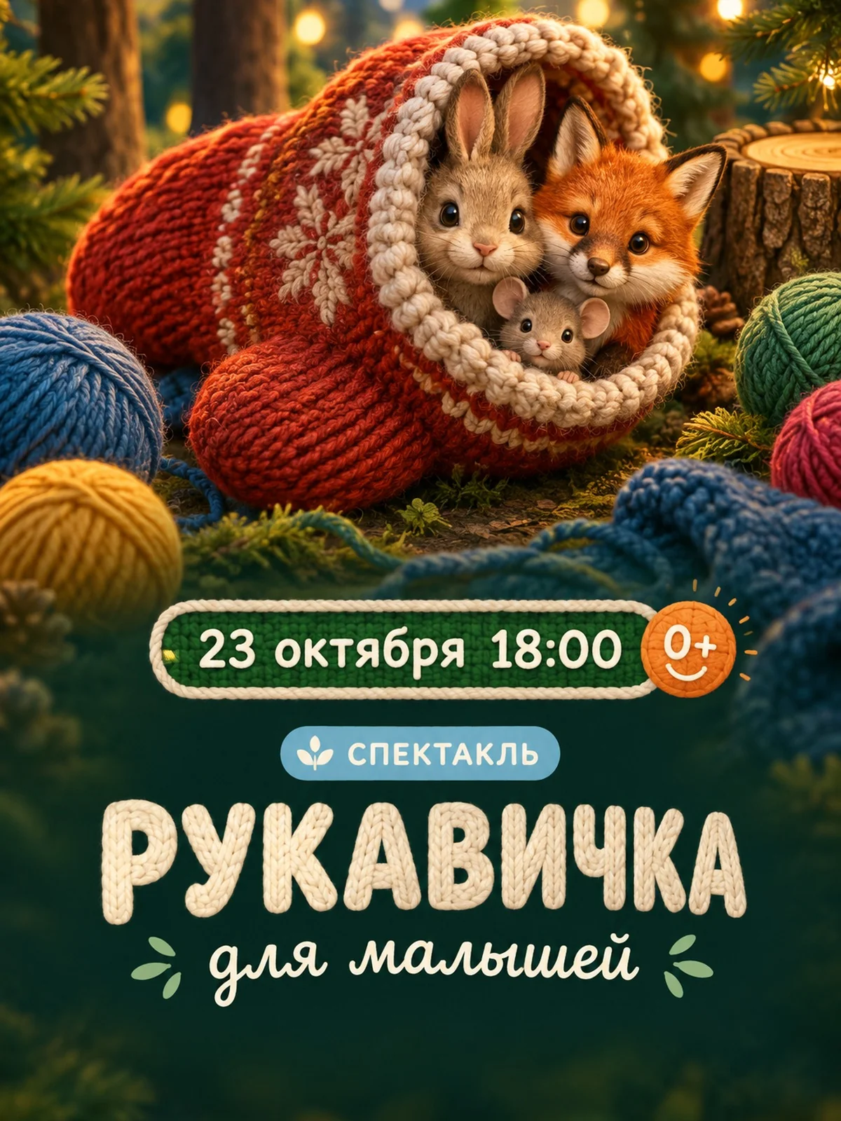Рукавичка: сказка для малышей