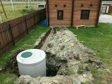 Установка бетонных септиков
