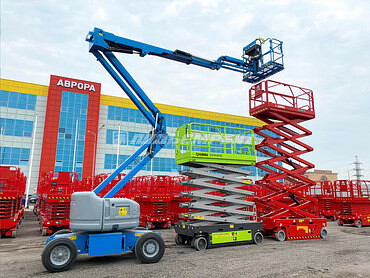 Аренда ножничных/коленчатых самоходных подъемников