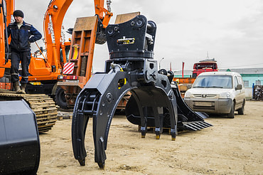 Грейферы для леса, бревнозахваты с ротатором для погрузчиков грейферных