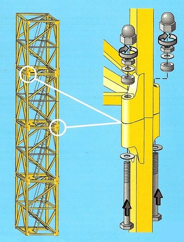 120 НС, Болт секционный М36х390 для кранов башенных