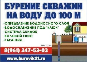 бурение скважин на воду до 100м, поиск воды на участке