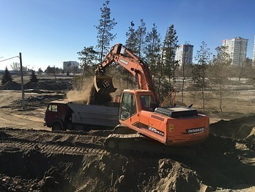 Рытье котлованов, траншей. Планировка