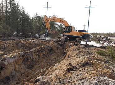Рытье траншей, котлованов