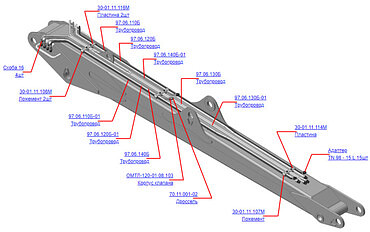 Стрела манипулятора Велмаш 97.06.100Б