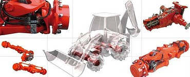 Трансмиссия и ходовая часть для экскаваторов-погрузчиков
