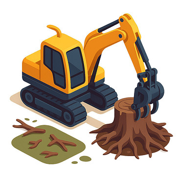 Корчевание деревьев, пней и кустарников