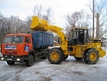 Вывоз снега самосвалом КАМАЗ 15 т.