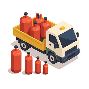 Доставка газа в баллонах