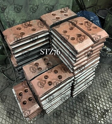 Обрезинивание башмаков траков асфальтоукладчика для асфальтоукладчиков