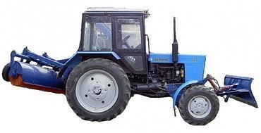 Уборка снега трактором с отвалом 