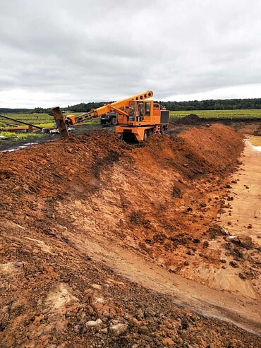 Рытьё водоёмов, откосов, прудов