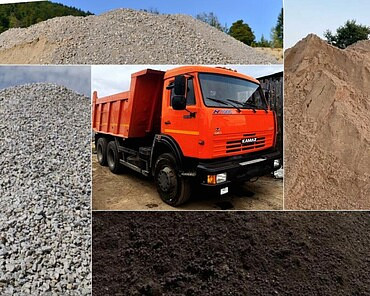 Доставка сыпучих материалов. Щебень, песок, ОГПС