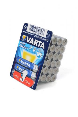 VARTA HIGH ENERGY/LONGLIFE POWER LR03 в упаковке 24 шт, элемент питания, батарейка