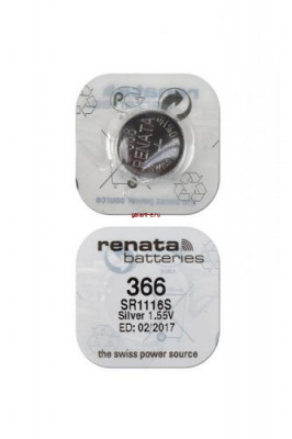 RENATA SR1116S    366 (0%Hg), в упак 10 шт