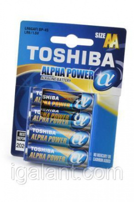 Батарейка, элемент питания LR6 TOSHIBA 12/card