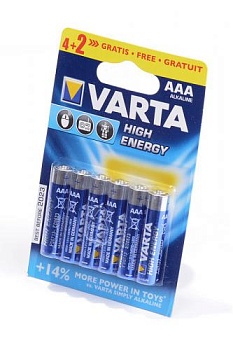 VARTA HIGH ENERGY/LONGLIFE POWER 4903 LR03 4+2 BL6, элемент питания, батарейка