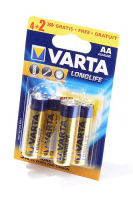 VARTA LONGLIFE 4106 LR6 4+2 BL6, элемент питания, батарейка