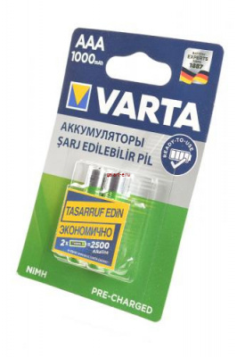 VARTA 5703 Ready 2 Use AAA 1000мАч BL2, аккумулятор