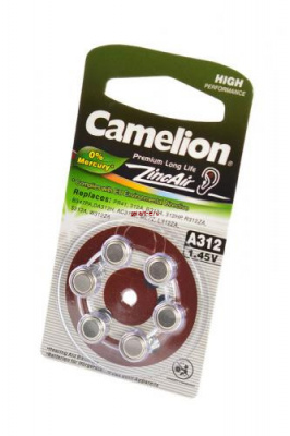 Camelion Zinc-Air A312-BP6(0% Hg) BL6, элемент питания, батарейка