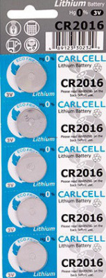 CR2016 Carl Cell, элемент питания, батарейка размера 2016, напряжение 3 В, литиевый, 5 шт. в блистере на картон-карте