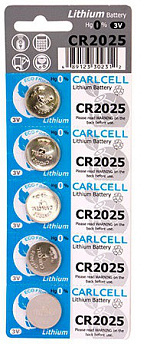 CR2025 Carl Cell, элемент питания, батарейка размера 2025, напряжение 3 В, литиевый, 5 шт. в блистере на картон-карте