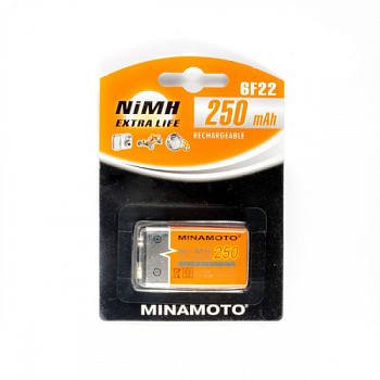 250 mAh аккумулятор 6F22 MINAMOTO Ni-Mh 1/Card